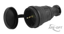 Изображения товара R8-B-IP44 ЭРА Разъём каучуковый c/з прямой 16A IP44 черный | Б0044541 | ЭРА
