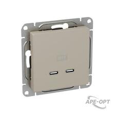 Изображения товара Механизм розетки USB-C - 2шт, кремовый Эпика |UP1-SOI-2USBC| EKF