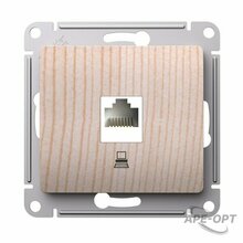 Изображения товара GLOSSA Сосна Розетка компьютерная RJ45 кат.5Е, механизм | GSL001581K | SE