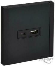 Изображения товара FORTE&PIANO Розетка USB A+C 18Вт FP151M черный | FP-U22-018-M-K02 | IEK