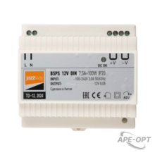 Изображения товара Драйвер для светодиодной ленты BSPS DIN 12V 7.5A=100w PL IP20 3г.гар на DIN-рейку | .5049987 | Jazzway