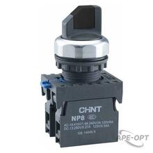 Изображения товара Переключатель без подсветки NP8-11X/21, 2 положения с фиксацией, чёрная 1НО+1НЗ IP65 (R) | 578129 | ЧИНТ (CHINT)