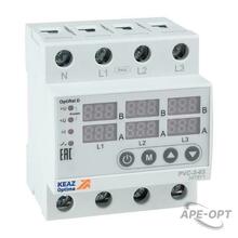 Изображения товара Реле напряжения OptiRel D PVC-3-63 с ЖК-дисплеем и контролем тока 3Ф 63 А | 357871 | КЭАЗ