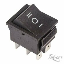 Изображения товара Выключатель клавишный 250V 15А (6с) ON-OFF-ON черный с нейтралью (RWB-508, SC-767) Индивидуальная упаковка 1 шт | 36-2370-1 | REXANT