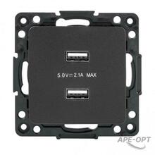 Изображения товара Стокгольм Механизм Розетки USB 2-местной 2,1А черный PROxima | EZR16-028-10-2USB | EKF