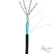 Изображения товара EC-UF004-5E-PE-BK - Кабель NETLAN F/UTP 4 пары, Кат.5e (Класс D), 100МГц, одножильный, BC (чистая медь), внешний, PE до -40C, черный, 305м