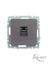 Изображения товара BRITE Розетка компьютерная RJ45 кат.5E РК10-БрС сталь | BR-K10-1-K46 | IEK