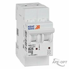 Изображения товара Выключатель автоматический двухполюсный OptiDin BM63-2B25-4,5-УХЛ3 | 329512 | КЭАЗ