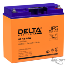 Изображения товара HR 12-80 W Delta Аккумуляторная батарея | 4614010630007 | DELTA