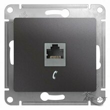Изображения товара Glossa Графит Розетка телефонная RJ11 | GSL001381T | SE