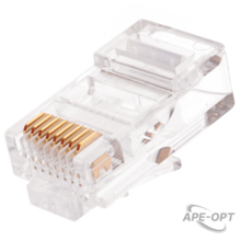 Изображения товара NMC-RJ88RE06UD1-100- Коннектор NIKOMAX RJ45/8P8C под витую пару, Кат.5e (Класс D), 100МГц, покрытие 6мкд, под многожильный кабель, неэкранированный, уп-ка 100шт.