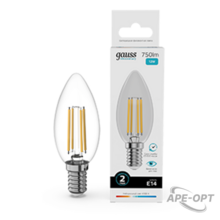 Изображения товара Лампа светодиодная Filament Elementary Свеча 12W 750lm 4100К Е14 LED 1/10/100 | 32122 | Gauss