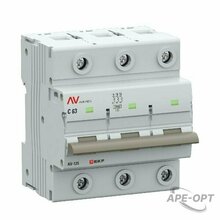 Изображения товара Выключатель автоматический AV-125 3P 63A (C) 10kA AVERES |mcb125-3-63C-av| EKF