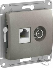 Изображения товара Glossa Платина Розетка 2-ая TV + компьютерная RJ45, кат