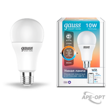 Изображения товара Лампа Светодиодная Smart Home DIM+CCT E27 A60 10 Вт 1/10/100 | 1080112 | Gauss