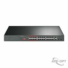Изображения товара TL-SL1226P - 24-портовый неуправляемый 10/100 Мбит/с PoE+, бюджет PoE до 250 Вт, коммутатор с 2 гигабитными портами и 2 гигабитных комбо SFP-слота