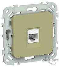 Изображения товара FLITE Розетка компьютерная RJ45 кат.5Е UTP РК5е-1-0-ФлО оливковый | FI-K12-1-K26 | IEK