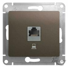 Изображения товара Glossa Шоколад Мех Розетка компьютерная RJ45 кат.5E | GSL000881K | SE