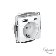 Изображения товара AtlasDesign Лотос Розетка 16А с 2 USB A+C, 5В/2,4А/3,0А, 2х5В/1,5А, механизм | ATN001332 | SE
