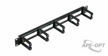 Изображения товара NMC-OP530H-1U-BK-2 - Кабельный органайзер NIKOMAX 19", 1U, металлический, с боковыми кольцами для вертикальной разводки, глубина колец 80 мм, черный, уп-ка 2 шт.