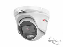 Изображения товара DS-T203L(C)(2.8mm) - 2Мп уличная купольнаяя HD-TVI камера с LED-подсветкой до 20м, встроенным микрофоном (AoC) и технологией ColorVu