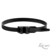 Изображения товара Хомут P6.6 с плоским замком, черный 9x300 | 26502SR | DKC