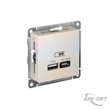 Изображения товара AtlasDesign Жемчуг USB Розетка A + тип-C 45W высокоскоростной заряд QC PD | ATN000429 | SE