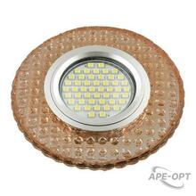 Изображения товара Светильник декор.встр Luciole DLS-L143 GU5.3 GLASSY/LIGHT TEA GU5.3 доп.LED подсветка 3Вт, стекл,зерк./светло-коричневый