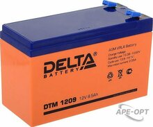Изображения товара DTM 1209 - Аккумулятор Delta герметичный свинцово-кислотный, 12В/9Ач, тип клеммы: FASTON (зажим) 6,35 мм, 151х65х94мм, 2,65 кг