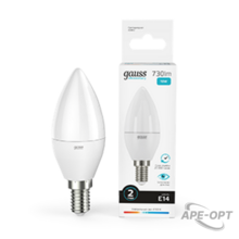 Изображения товара Лампа светодиодная LED 10Вт E14 220В 4100К Elementary свеча | 33120 | Gauss