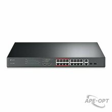 Изображения товара TL-SL1218MP - Неуправляемый коммутатор PoE+ TP-Link на 16 портов 10/100 Мбит/с и 2 гигабитных порта, бюджет PoE до 192 Вт
