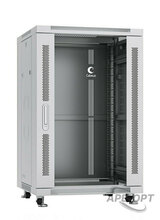 Изображения товара Cabeus SH-05C-18U60/100 Шкаф монтажный телекоммуникационный 19" напольный для распределительного и серверного оборудования 18U 600x1000x988mm (ШхГхВ) передняя стеклянная и задняя сплошная металлическая двери, ручка с замком, цвет серый (RAL 7035)