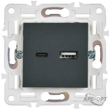 Изображения товара SKANDY Розетка USB A+C 18Вт SK-R13T титан | SK-U22-018-K48 | IEK