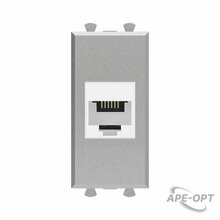 Изображения товара Телефонная розетка RJ-12 без шторки модульная, "Avanti", "Закаленная сталь", 1 модуль | 4404611 | DKC