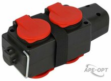 Изображения товара Колодка ЭРА KB-4e-R-IP44 с заземлением 4 розетки 16A IP44 красная | Б0072715 | ЭРА