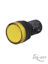 Изображения товара AD-22DS, жёлтая, светодиодная матрица d=22мм, 220В AC/DC, IP65, индикаторная лампа (ЭТ) | ET479211 | Электротехник