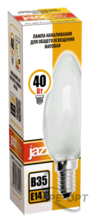 Изображения товара Лампа накаливания ЛОН 40Вт E14 240В B35 frosted | 3320515 | Jazzway