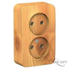 Изображения товара Blanca Ясень О/У с изолирующей пластиной Ясень Розетка 2-ая без заземления без шторок 16А, 250В | BLNRA000215 | SE