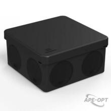 Изображения товара Коробка распределительная 100х100х50мм IP66 8 вводов черная для прямого монтажа двухкомпонентная безгалоген (HF) (66шт/кор) | 60-0300-9005 | Промрукав