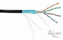 Изображения товара EC-UF004-5E-PE-BK-1 - Кабель NETLAN F/UTP 4 пары, Кат.5e (Класс D), 100МГц, одножильный, BC (чистая медь), внешний, PE до -40C, черный, 100м