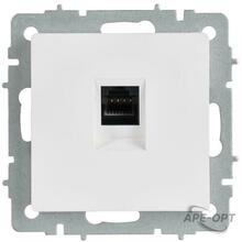 Изображения товара BRITE Розетка компьютерная RJ45 кат.5E РК10-БрАБ арктический белый | BR-K10-1-K91 | IEK