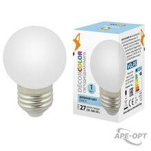 Изображения товара Лампа светодиодная LED-G45-1W/6000K/E27/FR/С декоративная LED