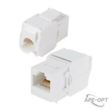 Изображения товара Модуль Keystone Jack RJ-45(8P8C), UTP неэкранированный, категория 6, тип 180 градусов, самозажимной, белый | 05-1052 | REXANT