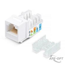 Изображения товара Модуль Keystone Jack RJ-45(8P8C), UTP неэкранированный, CAT 5e, тип 90 градусов, белый REXANT PRO | 02-0064 | REXANT