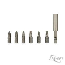 Изображения товара Набор бит KRANZ 25 мм PH1, PH2, PZ1, PZ2, SL5.5, T30 с магнитным держателем (7 шт./уп.) |KR-92-0433 | Kranz