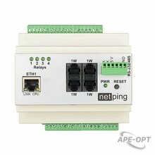Изображения товара NetPing v5 - Устройство удаленного мониторинга датчиков по сети Ethernet/Internet на DIN-рейку