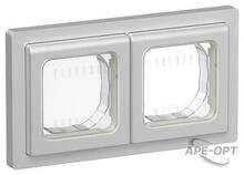 Изображения товара FLITE Рамка 2-местная IP55 Рпро-2-55-ФлА алюминий | FI-M20-32-55-K47 | IEK