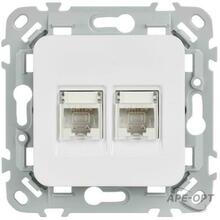 Изображения товара FLITE Розетка 2-ая компьютерная RJ45 кат.5Е UTP РК5е-2-0-ФлЖ жемчуг | FI-K22-1-K36 | IEK