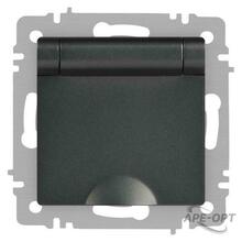 Изображения товара Розетка Intro Accent 6-203-07 2P+E Schuko с крышкой, 16А-250В, IP20, СУ, AL/CU, графит | Б0063441 | Intro