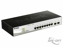 Изображения товара DGS-1210-10P/F3A Настраиваемый L2 коммутатор с 8 портами 10/100/1000Base-T и 2 портами 1000Base-X SFP (8 портов PoE 802.3af/at, PoE-бюджет 65 Вт)